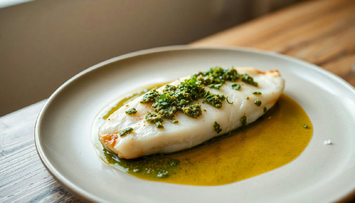 Pan-Seared Branzino with Pesto
